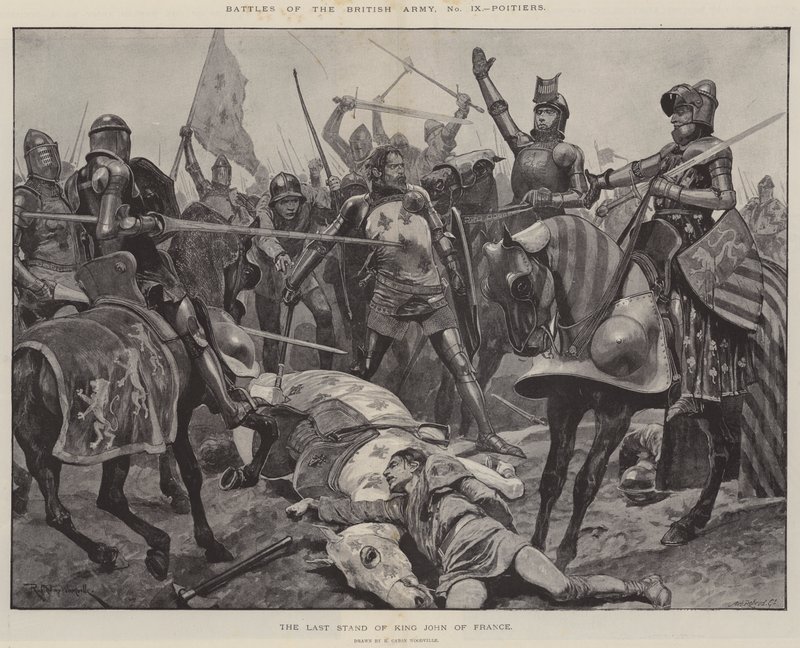 A brit hadsereg csatái, Poitiers, János francia király utolsó állása alkotó: Richard Caton Woodville junior