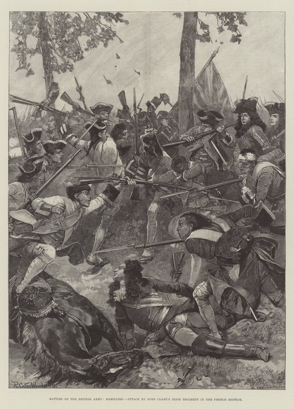 A brit hadsereg csatái, Ramillies, Lord Clare ír ezredének támadása a francia szolgálatban alkotó: Richard Caton Woodville junior