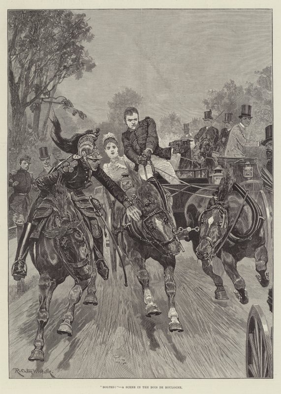 Elcsavarodott! Egy jelenet a Bois de Boulogne-ban alkotó: Richard Caton Woodville junior