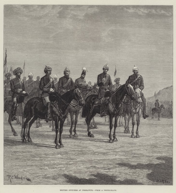 Brit tisztek Peshawurban alkotó: Richard Caton Woodville junior