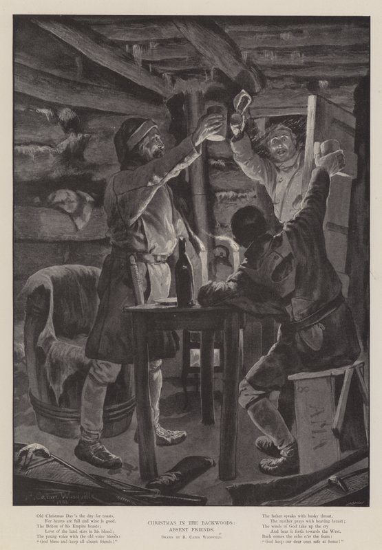 Karácsony a hátsó erdőben, hiányzó barátok alkotó: Richard Caton Woodville junior