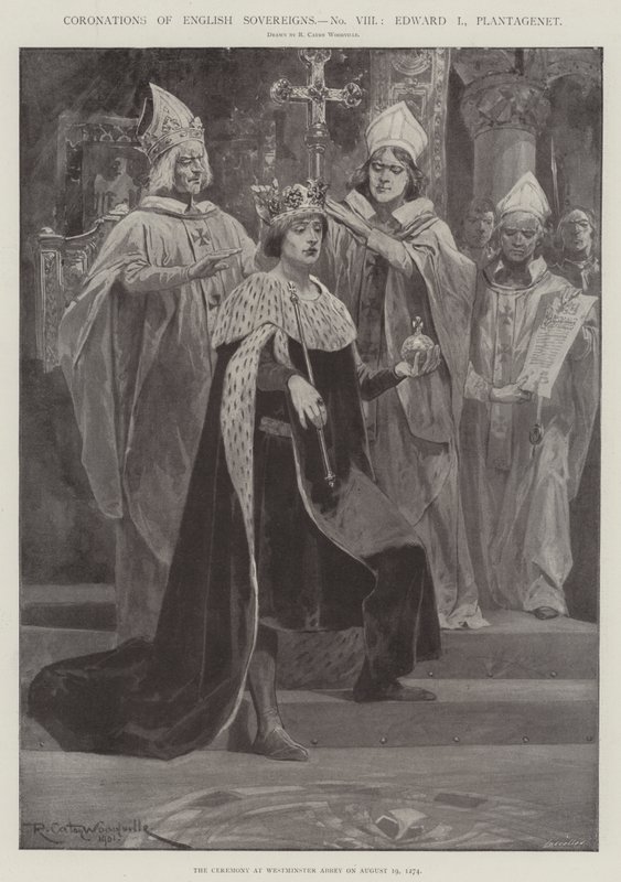 Angol uralkodók koronázásai, I. Edward, Plantagenet alkotó: Richard Caton Woodville junior