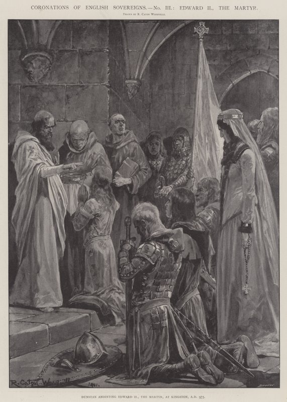 Angol uralkodók koronázása, II. Edward, a mártír alkotó: Richard Caton Woodville junior