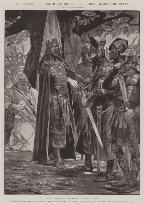Angol uralkodók koronázása, Nagy Alfréd király alkotó: Richard Caton Woodville junior