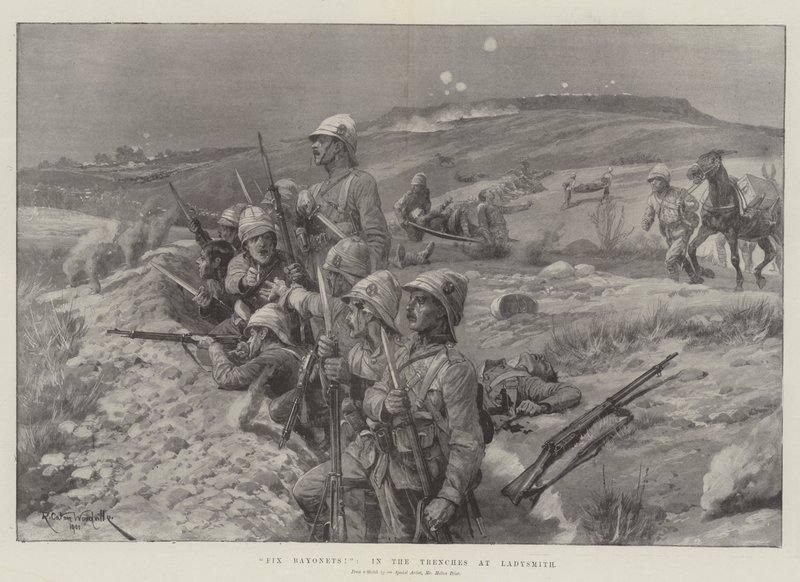 Fix Bayonets!, a Ladysmith-i lövészárkokban alkotó: Richard Caton Woodville junior