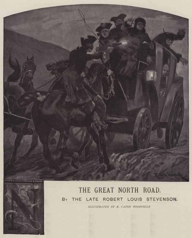 Illusztráció: The Great North Road, Robert Louis Stevenson alkotó: Richard Caton Woodville junior