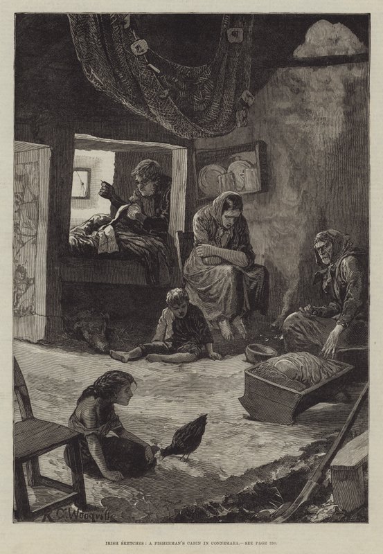 Irish Sketches, egy halászház Connemarában alkotó: Richard Caton Woodville junior