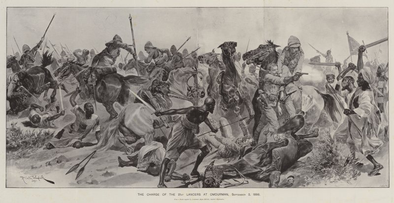 The Charge of the 21. Lancers Omdurmanban, 1898. szeptember 2 alkotó: Richard Caton Woodville junior