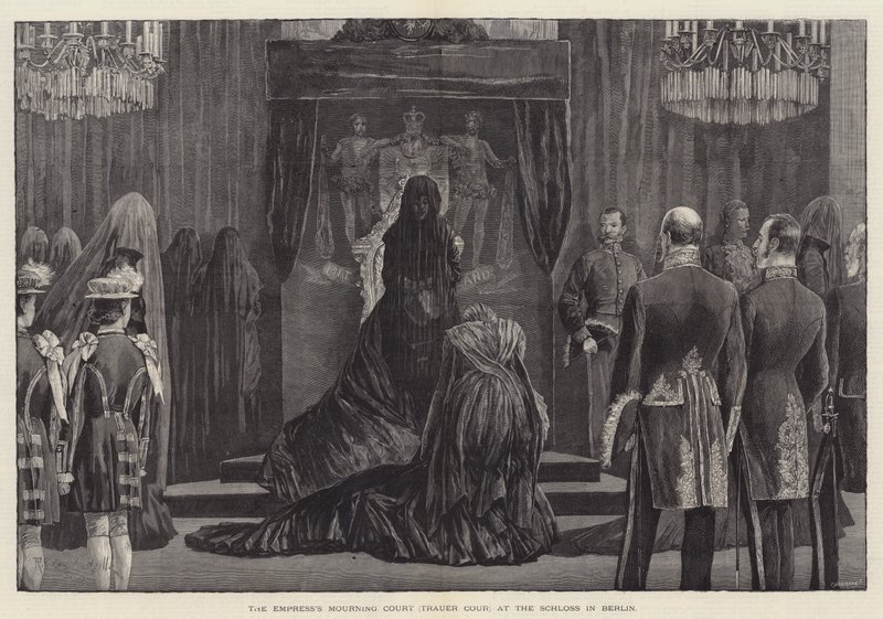 A császárné gyászudvara (Trauer Cour) a berlini Schloss-ban alkotó: Richard Caton Woodville junior