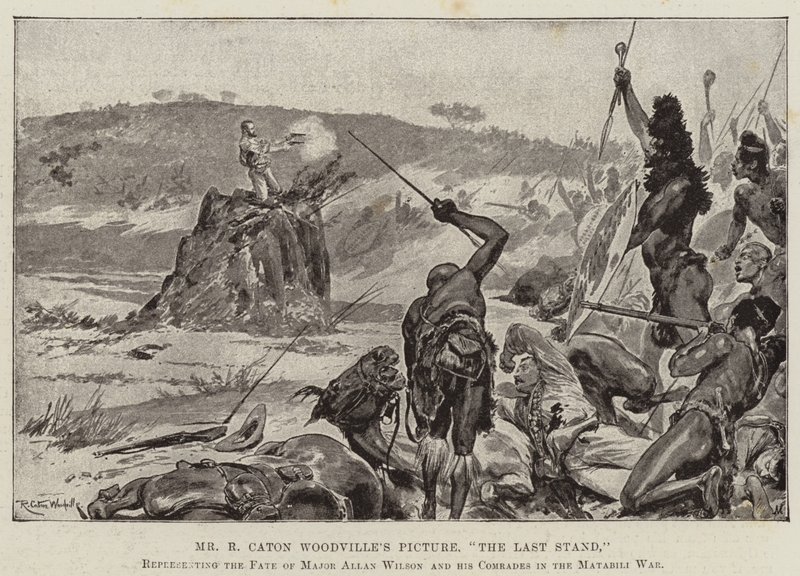 The Last Stand, amely Allan Wilson őrnagy és társai sorsát ábrázolja a Matabili háborúban alkotó: Richard Caton Woodville junior