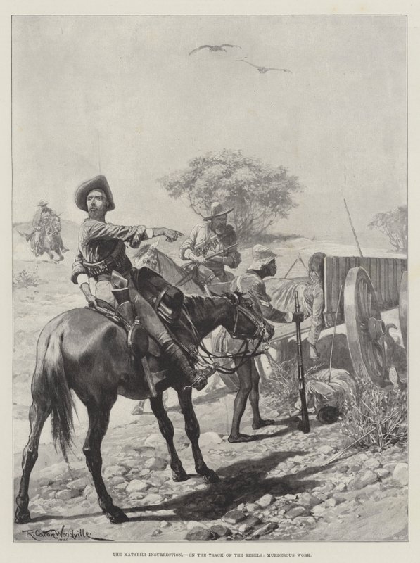 A Matabili felkelés, a lázadók nyomában, Gyilkos munka alkotó: Richard Caton Woodville junior