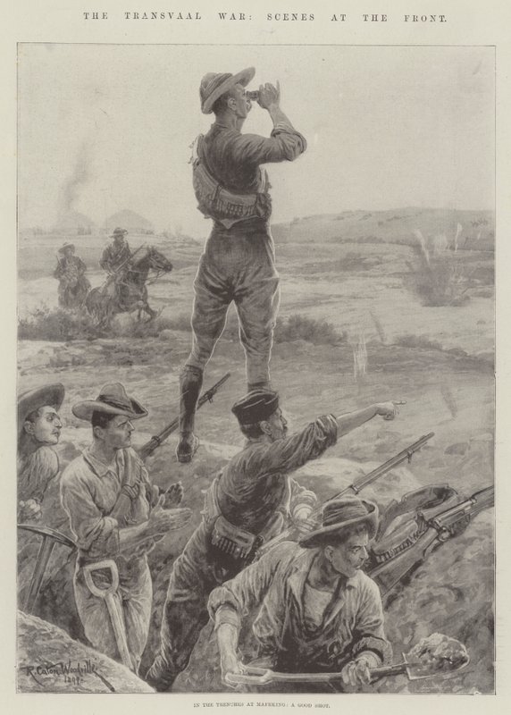 A transzvaáli háború, jelenetek a fronton alkotó: Richard Caton Woodville junior
