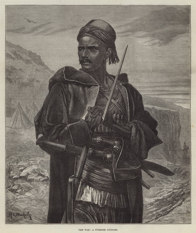 A háború, egy török előőrs alkotó: Richard Caton Woodville junior