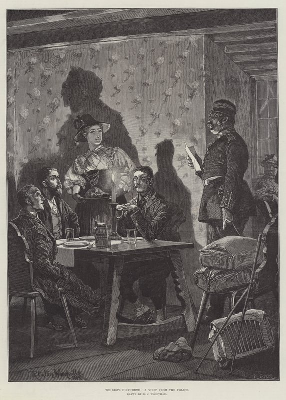 A turisták megzavarták, a rendőrség látogatása alkotó: Richard Caton Woodville junior
