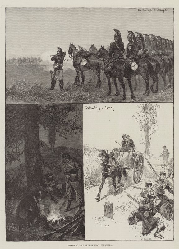 A francia hadsereg csapatai gyakorlatoznak alkotó: Richard Caton Woodville junior