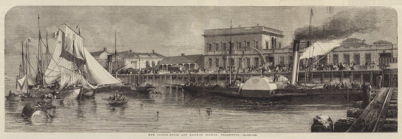 Új vámház és vasútállomás, Folkestone alkotó: Richard Principal Leitch