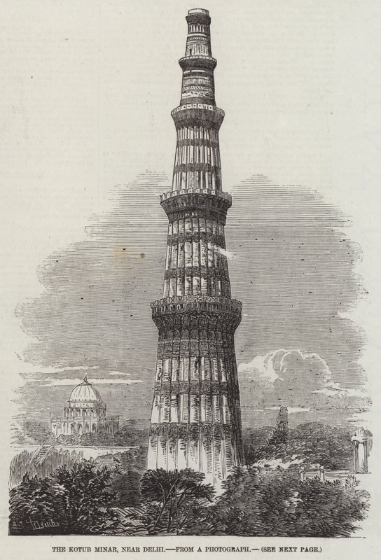 A Kotub Minar, Delhi közelében alkotó: Richard Principal Leitch