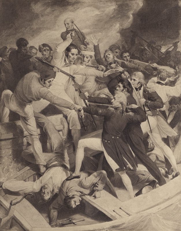 Nelsons ellentengernagy konfliktus spanyol indítással, 1797. július 3. alkotó: Richard after Westall