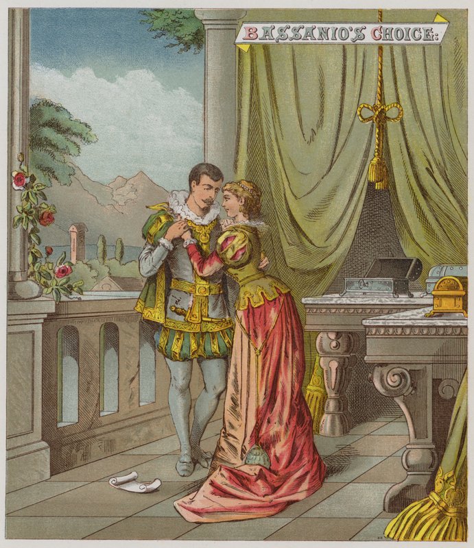 Illusztráció: A velencei kereskedő (chromolitho) alkotó: Richard Andre