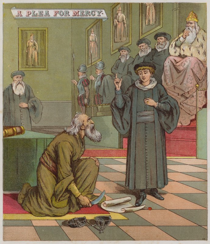 Illusztráció: A velencei kereskedő (chromolitho) alkotó: Richard Andre