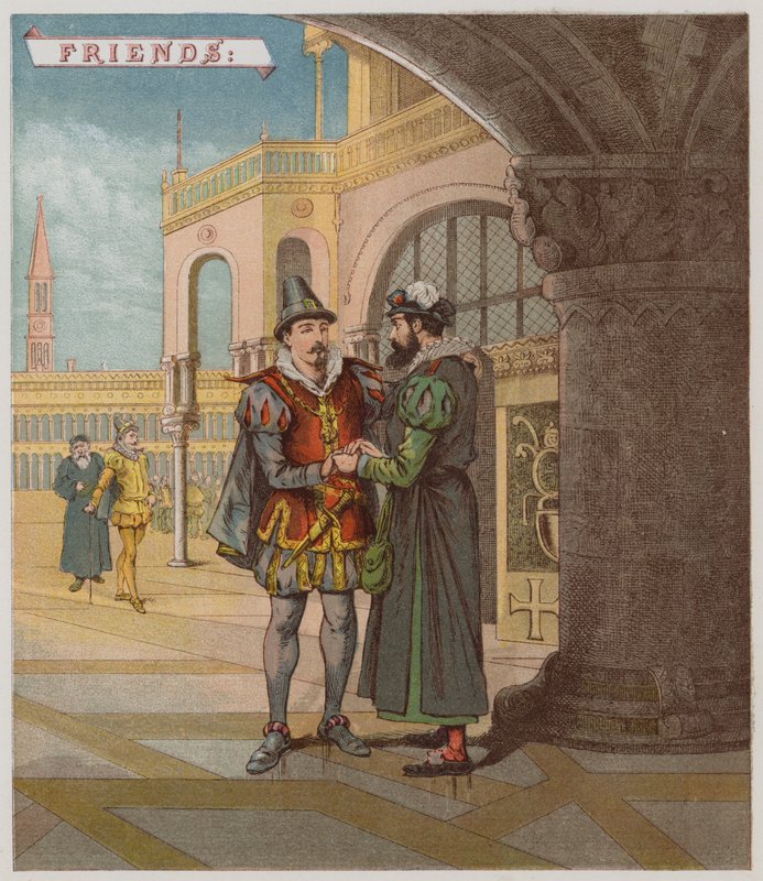 Illusztráció: A velencei kereskedő (chromolitho) alkotó: Richard Andre