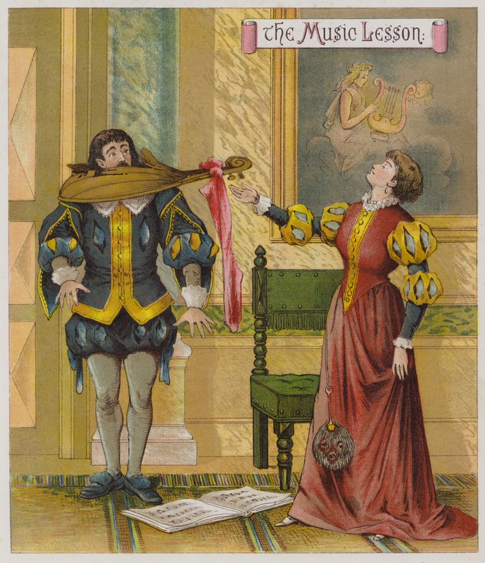 Illusztráció: A cickány megszelídítése (chromolitho) alkotó: Richard Andre