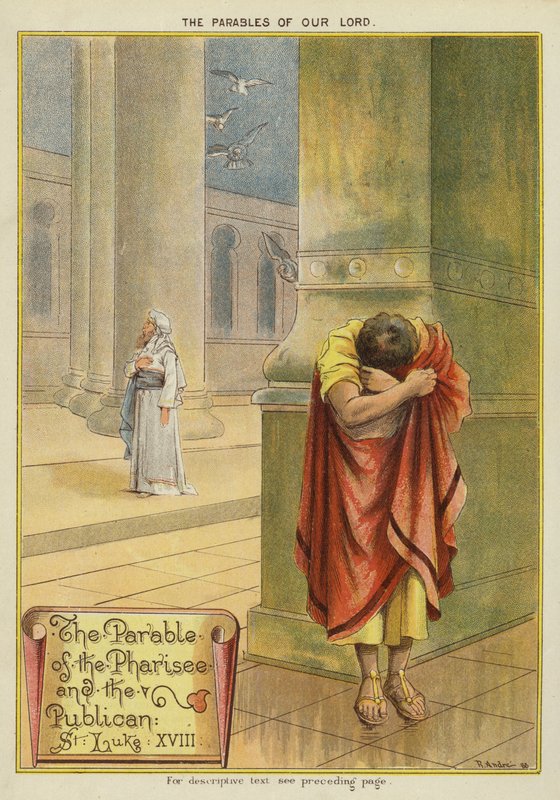 Krisztus példázatai: A farizeus és a vámszedő példázata (chromolitho) alkotó: Richard Andre