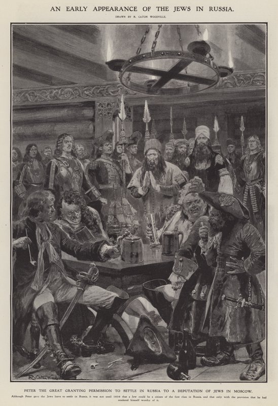 A zsidók korai megjelenése Oroszországban (litho) alkotó: Richard Caton II (after) Woodville