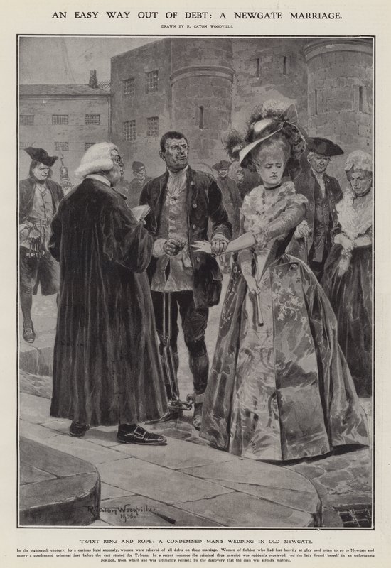 Könnyű kiút az adósságból: Newgate-házasság (litho) alkotó: Richard Caton II (after) Woodville
