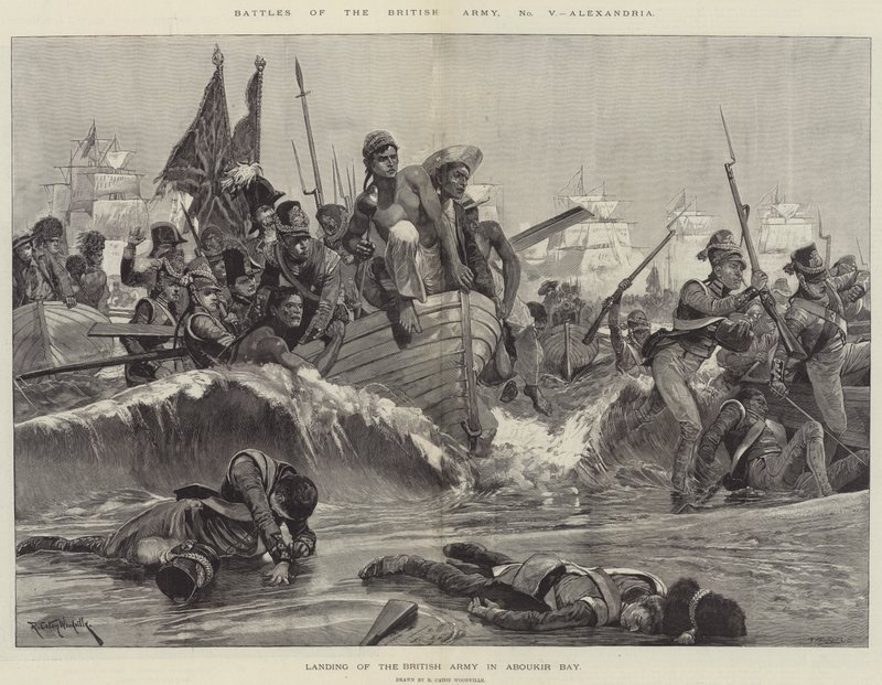 A brit hadsereg csatái, Alexandria (metszet) alkotó: Richard Caton II (after) Woodville