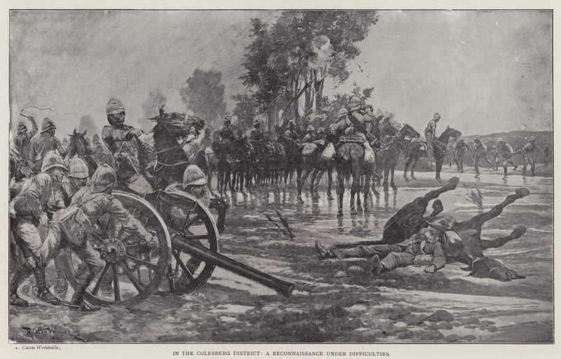 A Colesberg körzetben egy felderítés nehézségek között (litho) alkotó: Richard Caton II (after) Woodville