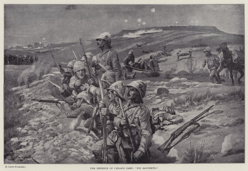 Caesar táborának védelme, "szuronyokat javítani!" (litho) alkotó: Richard Caton II (after) Woodville