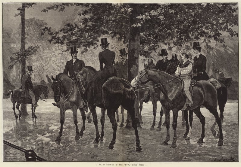 Egy éles zuhany a sorban, Hyde Park alkotó: Richard Caton Woodville junior