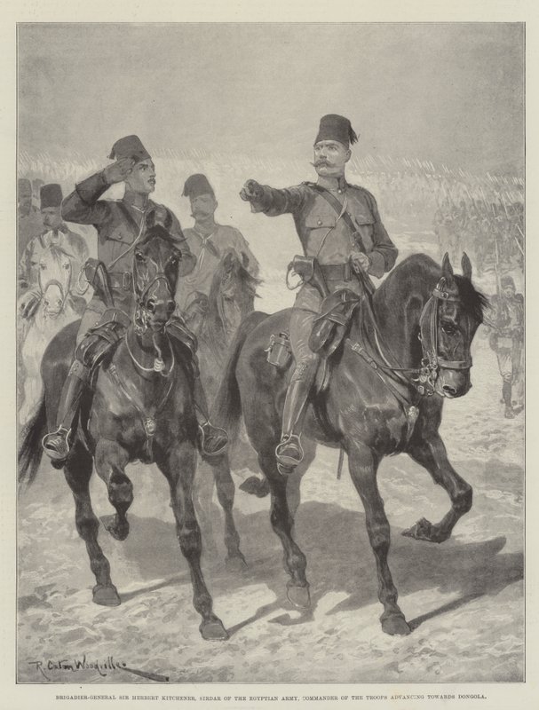 Sir Herbert Kitchener dandártábornok, az egyiptomi hadsereg Sirdarja, a Dongola felé előrenyomuló csapatok parancsnoka alkotó: Richard Caton Woodville junior