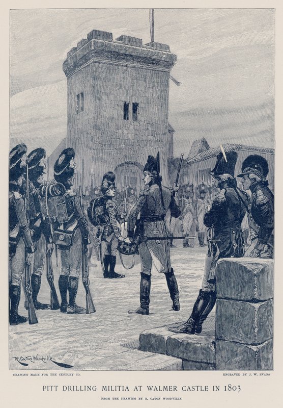Pitt fúró milícia a Walmer kastélyban 1803-ban alkotó: Richard Caton Woodville junior