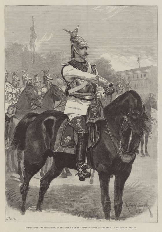 Henrik battenbergi herceg, a porosz háztartási lovasság Garde-du-Corps egyenruhájában alkotó: Richard Caton Woodville junior