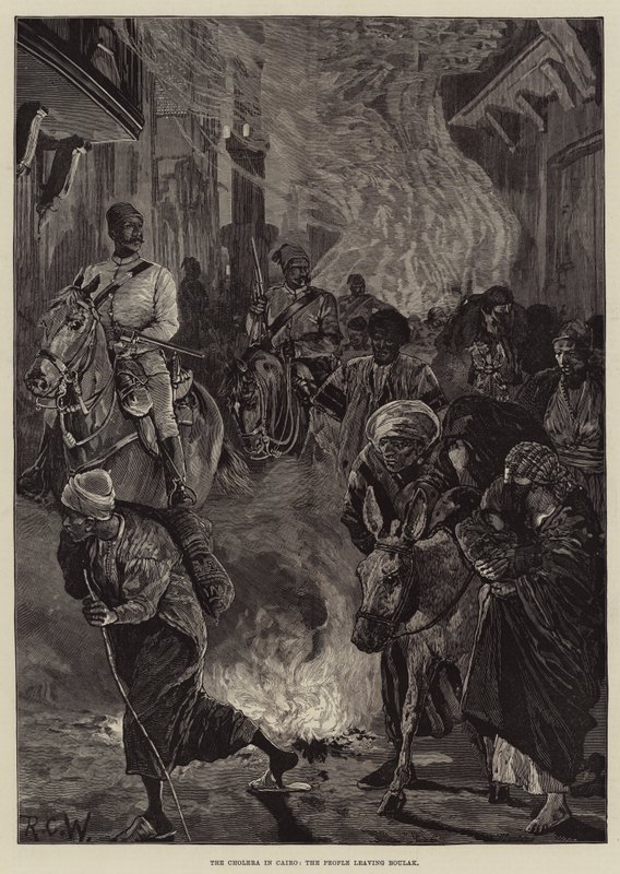 A kolera Kairóban, a Boulakot elhagyó emberek alkotó: Richard Caton Woodville junior