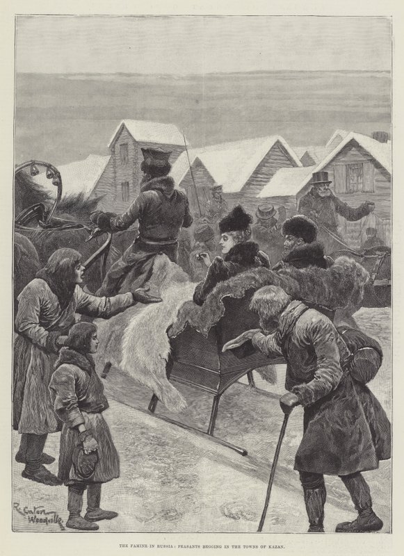 Éhínség Oroszországban, parasztok koldulás Kazany városaiban alkotó: Richard Caton Woodville junior