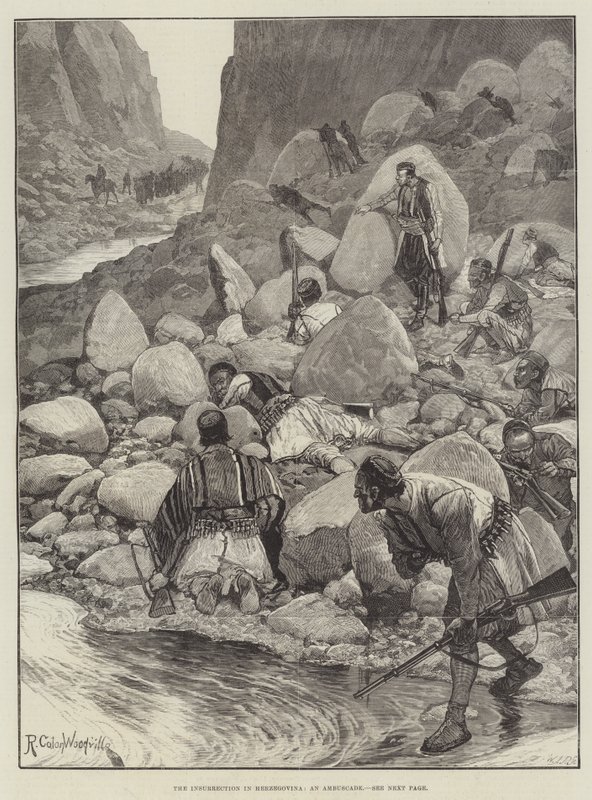 A felkelés Hercegovinában, egy Ambuscade alkotó: Richard Caton Woodville junior
