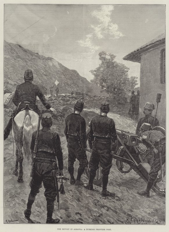 A lázadás Albániában, a török határállomás alkotó: Richard Caton Woodville junior