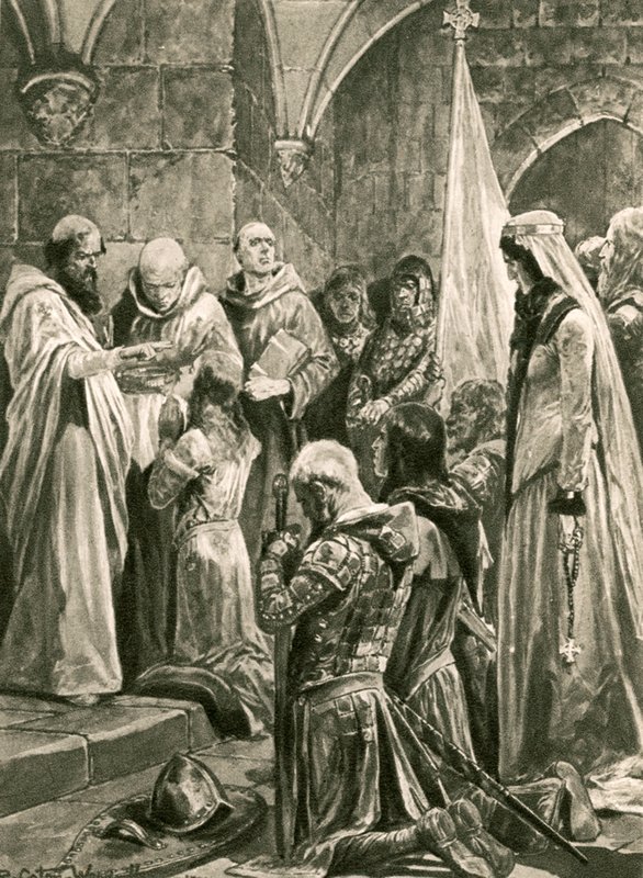 Edward vértanú felkenése a koronázásán alkotó: Richard Caton Woodville junior