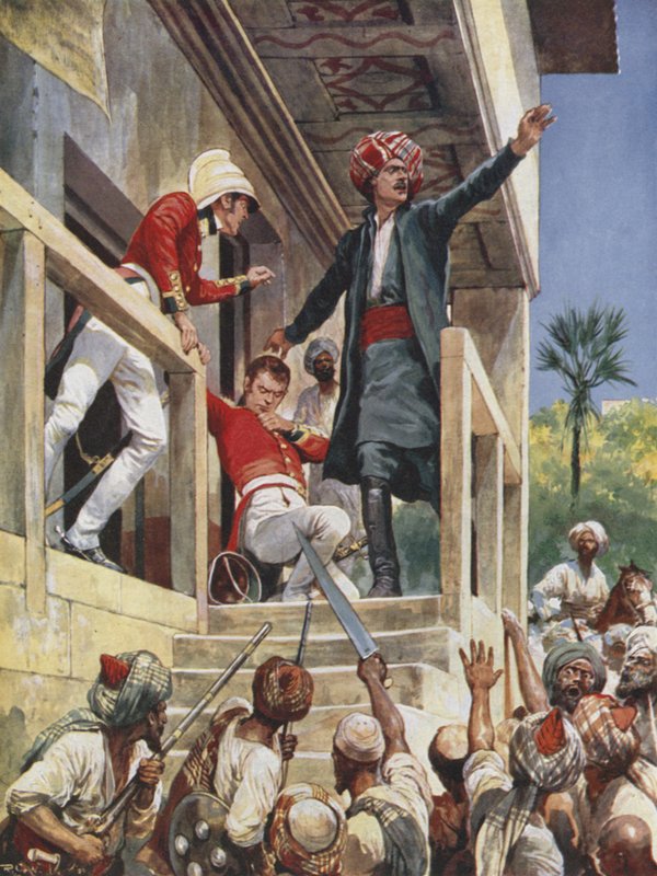 Sir Alexander Burnes háza elleni támadás, 1841 alkotó: Richard Caton Woodville junior