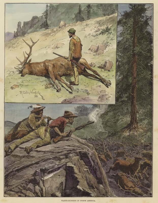 Wapiti vadászat Észak-Amerikában alkotó: Richard Caton Woodville junior