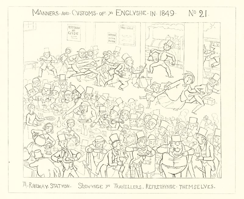 1849, A pályaudvar, ahol az utazók felfrissülnek alkotó: Richard Doyle