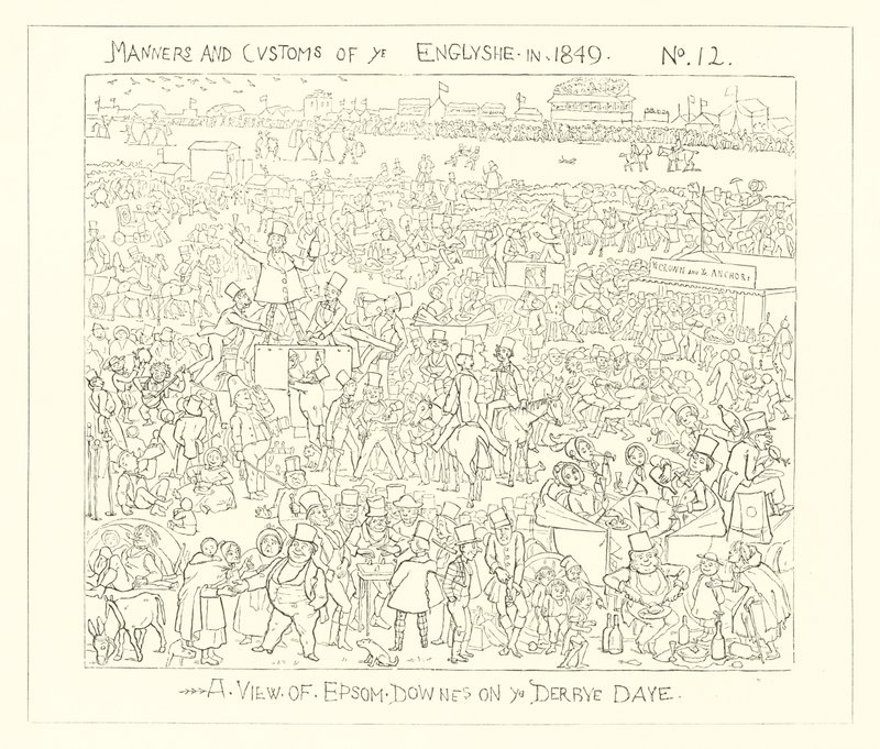 1849, Epsom Downs látványa a Derby napon alkotó: Richard Doyle