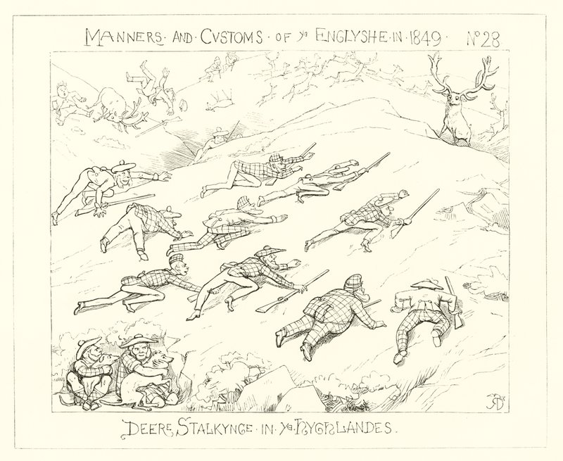 1849, Szarvaslesés a Felvidéken alkotó: Richard Doyle