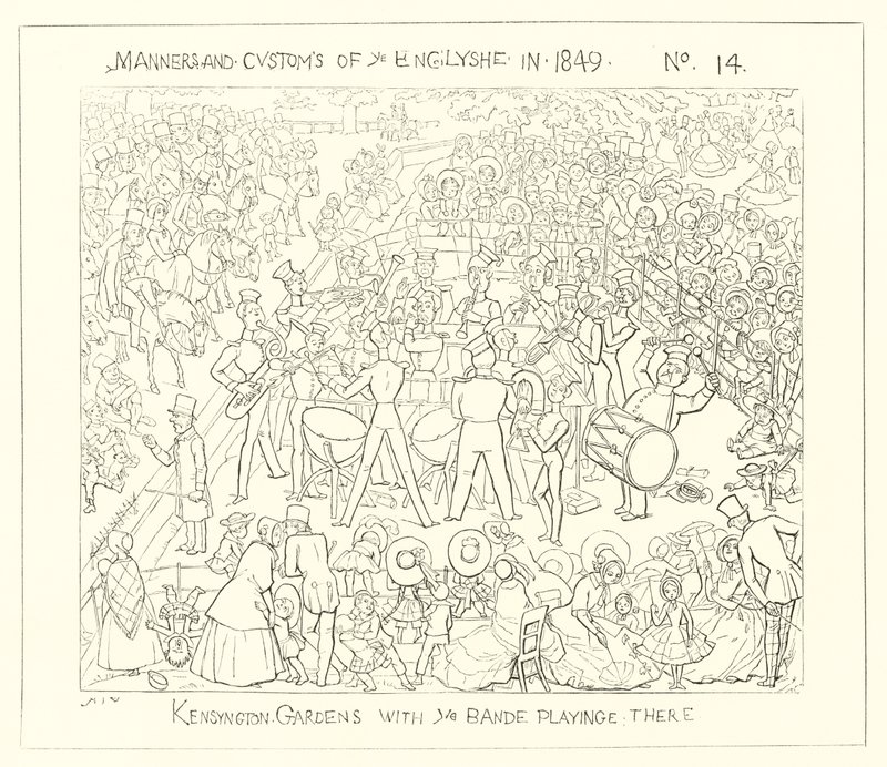 1849, Kensington Gardens a zenekarral alkotó: Richard Doyle