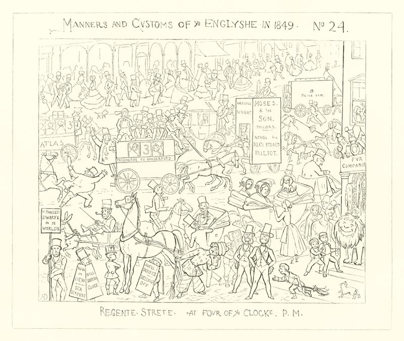 1849, Regent Street, délután négy órakor alkotó: Richard Doyle
