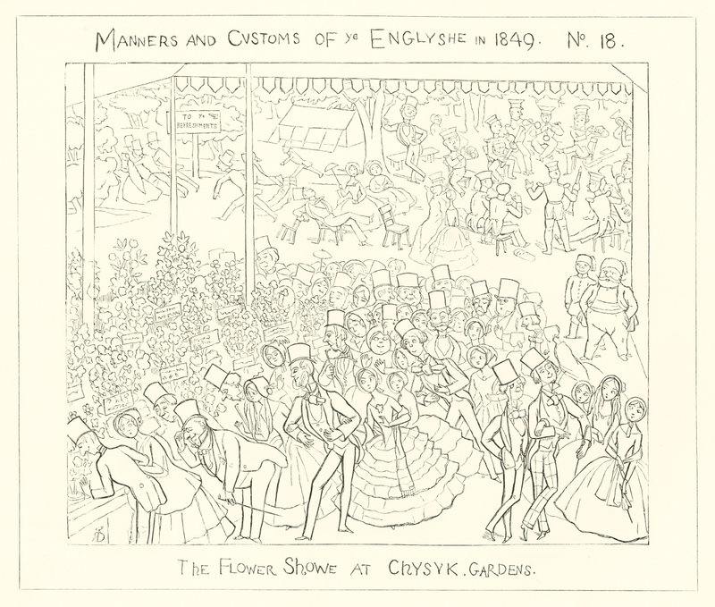 1849, Virágbemutató a Chiswick Gardensben alkotó: Richard Doyle