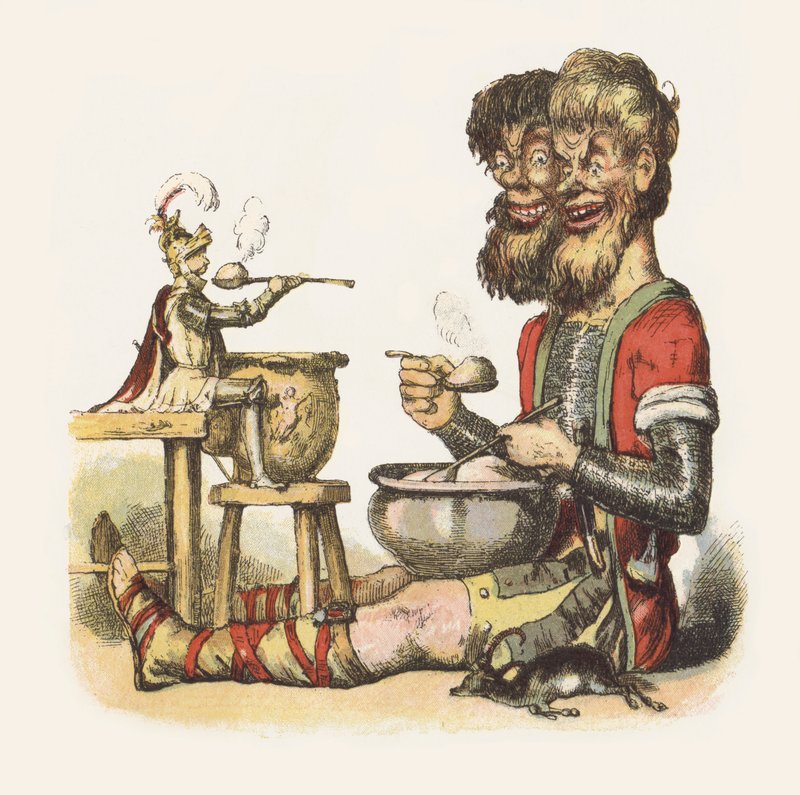 Illusztráció: Jack, az óriásgyilkos (színes litó) alkotó: Richard Doyle